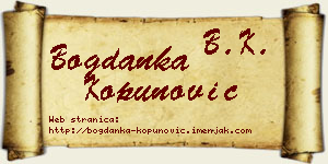 Bogdanka Kopunović vizit kartica